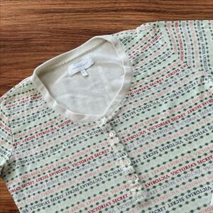 Victoria's Secret‎ Pajama Set Women Size Xl Monogram Green Snowflake Top/Bottom